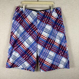 Phat Farm Y2K Men's Plaid‎ Shorts Size 40 Red White Blue Casual Summer